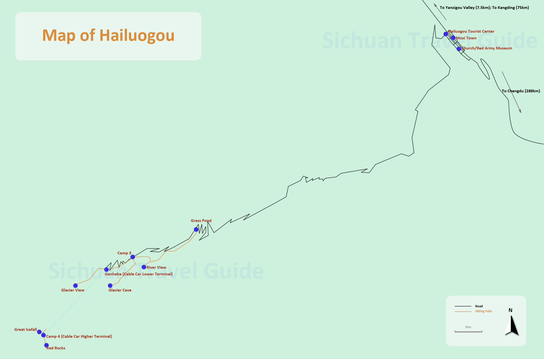 Hailuogou Map