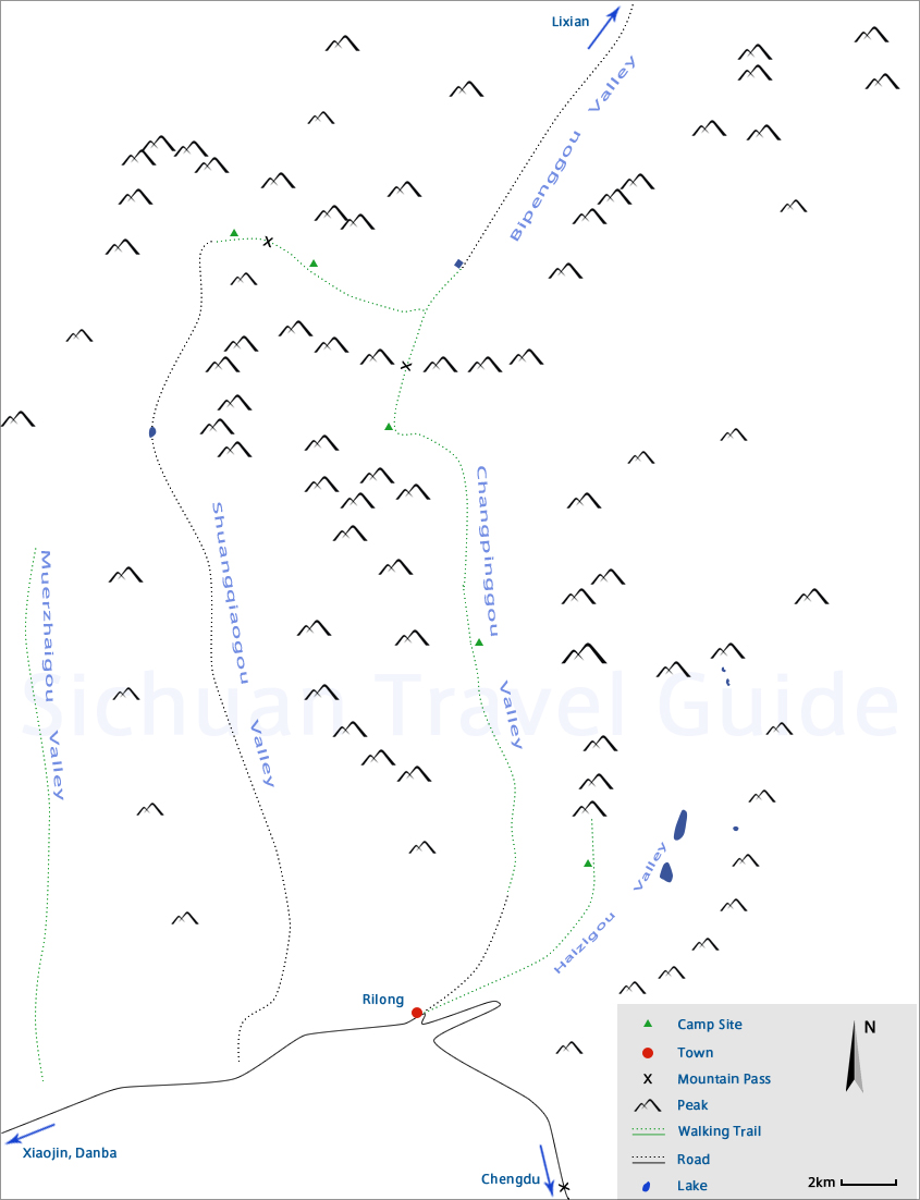 Mount Siguniang Trekking Map