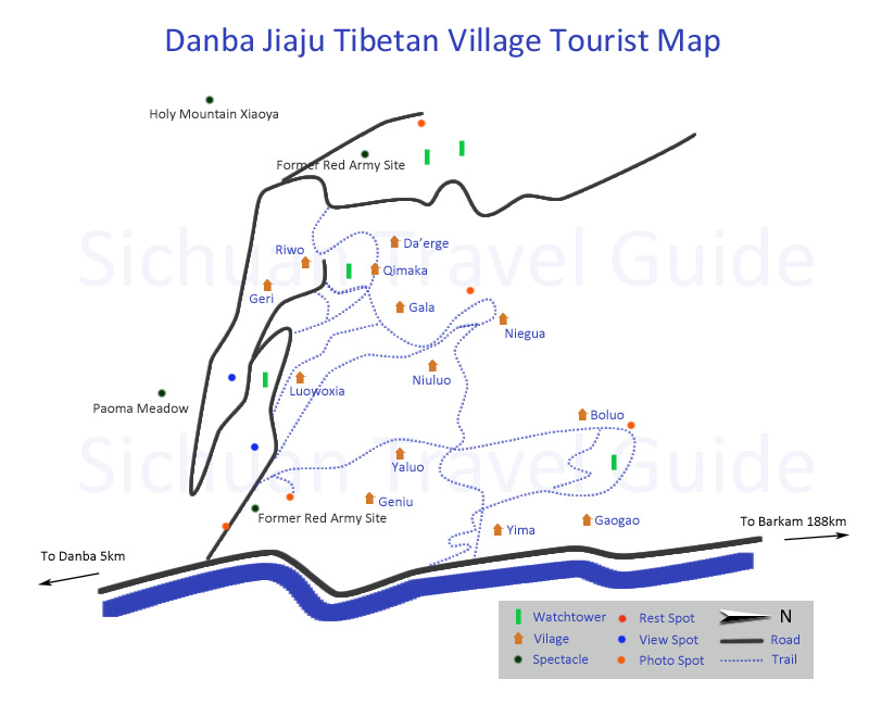 Jiaju Tibetan Village Map