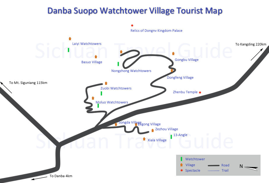 Suopo Tibetan Village Map