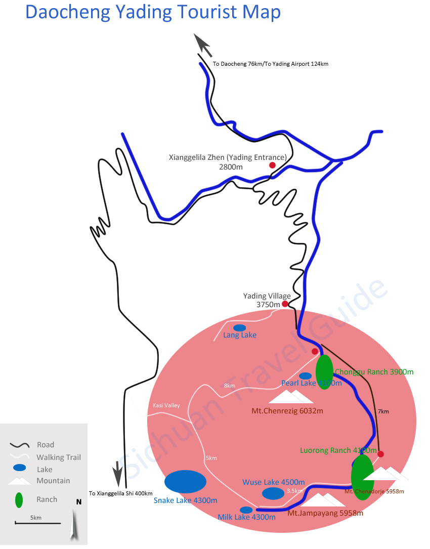 Yading Nature Reserve Map