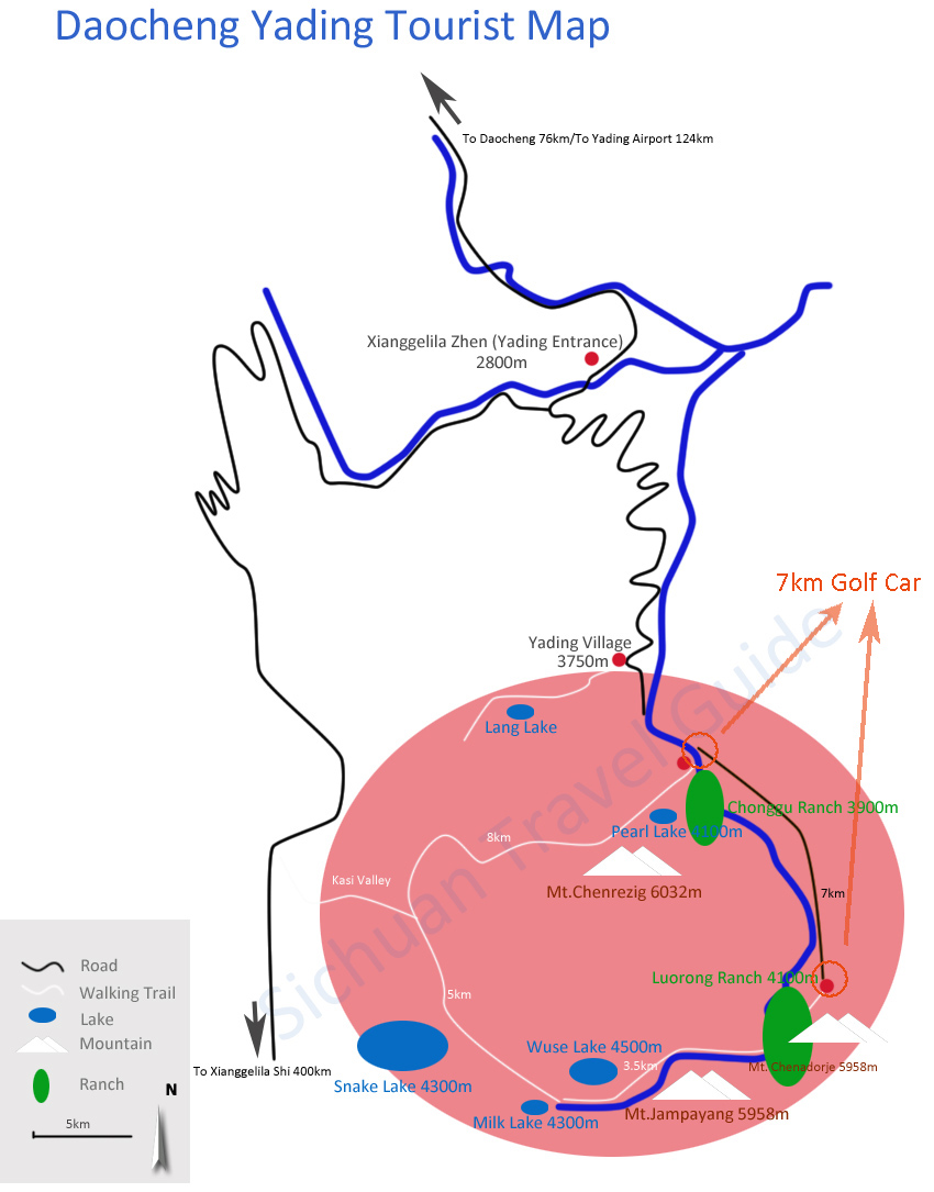 Yading Golf Car Map