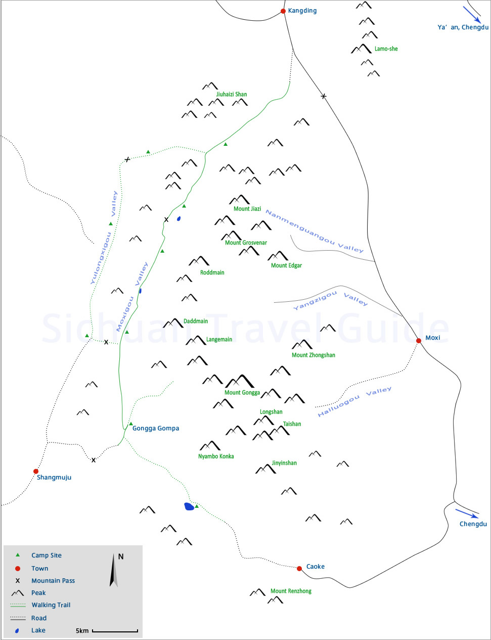 Gonggashan Travel Map