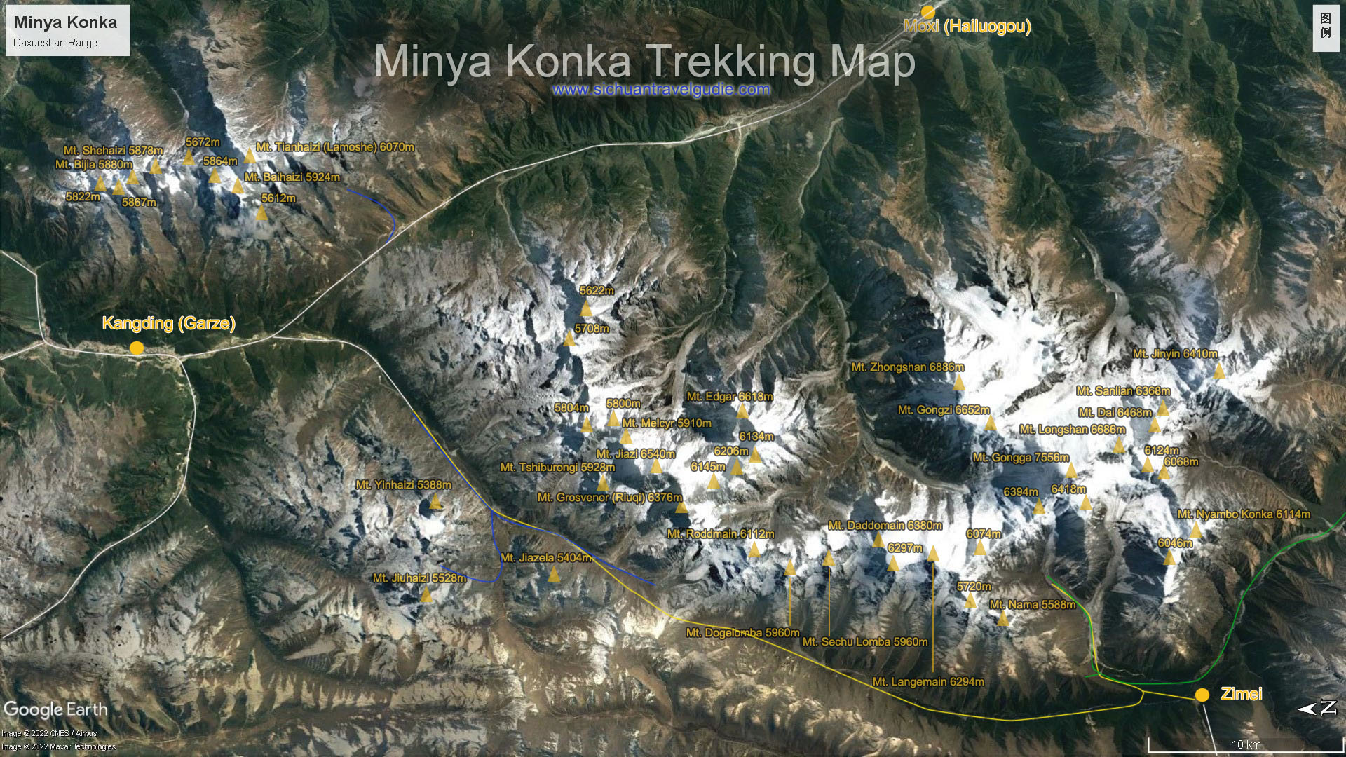 Minya Konka Map