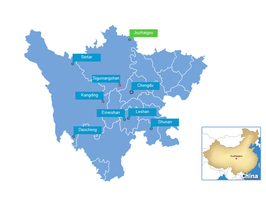 Jiuzhaigou Travel Map