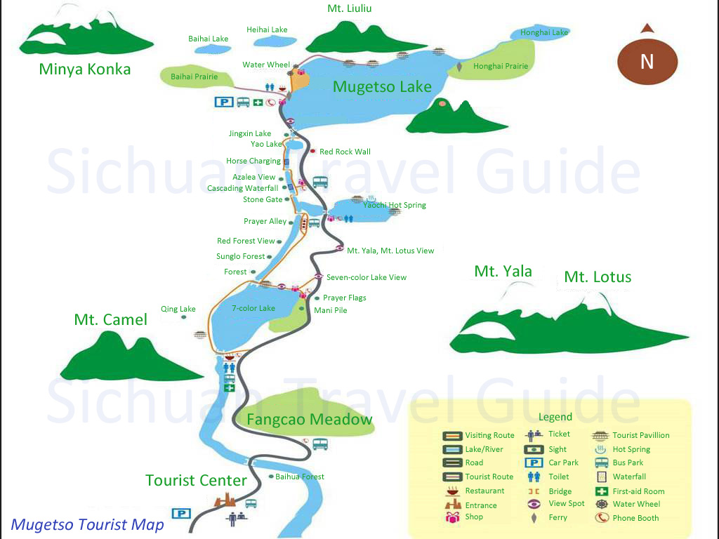 Kangding Mugecuo Map