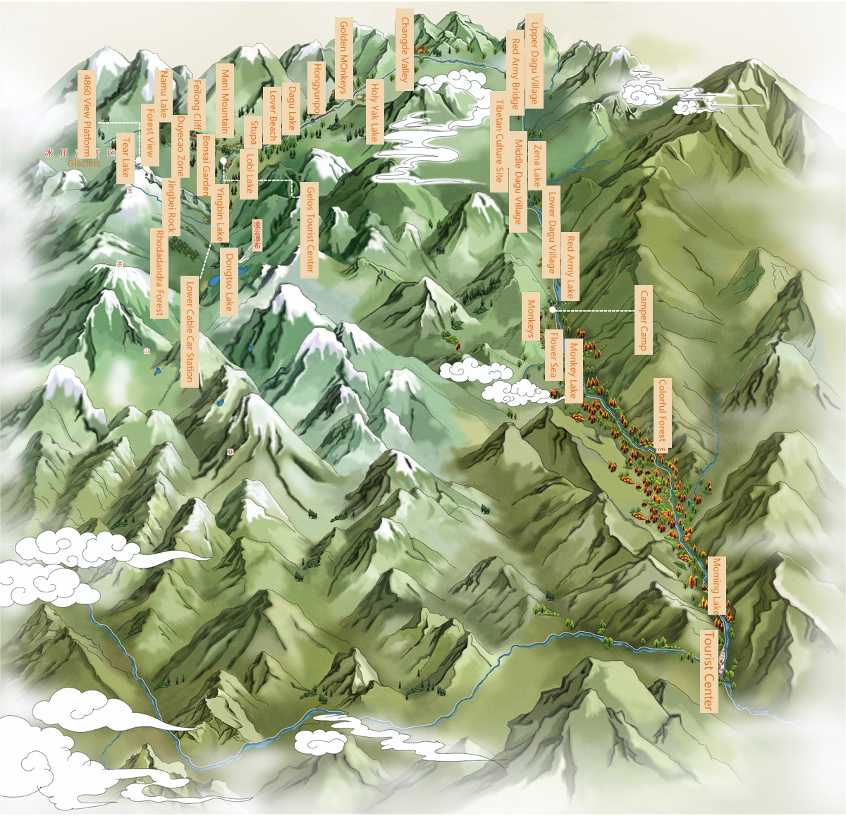 Dagu Glacier Map