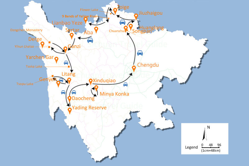 Wild Sichuan Big Circle Transfer Map